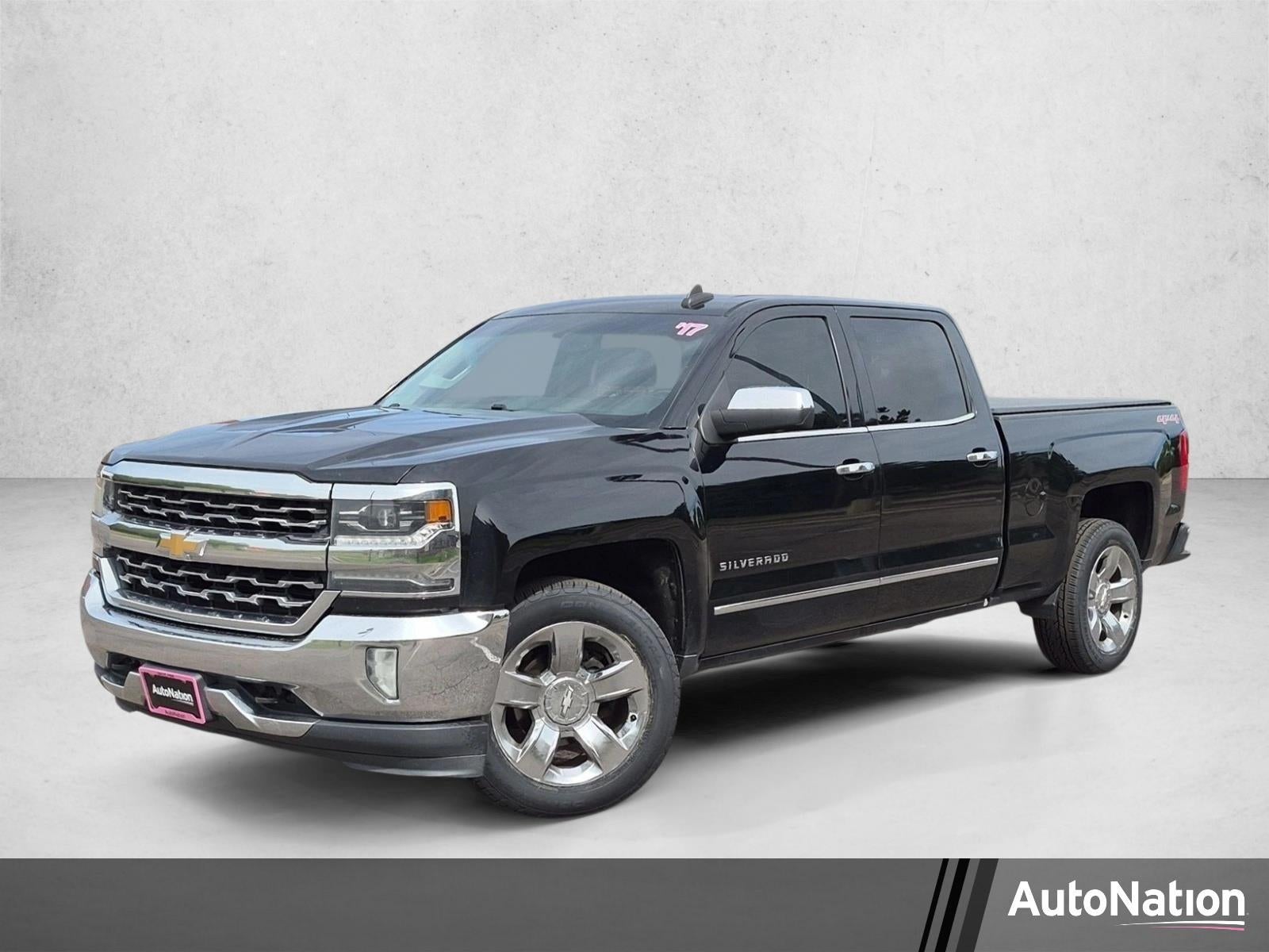 2017 Chevrolet Silverado 1500 LTZ in Black — front three-quarter view