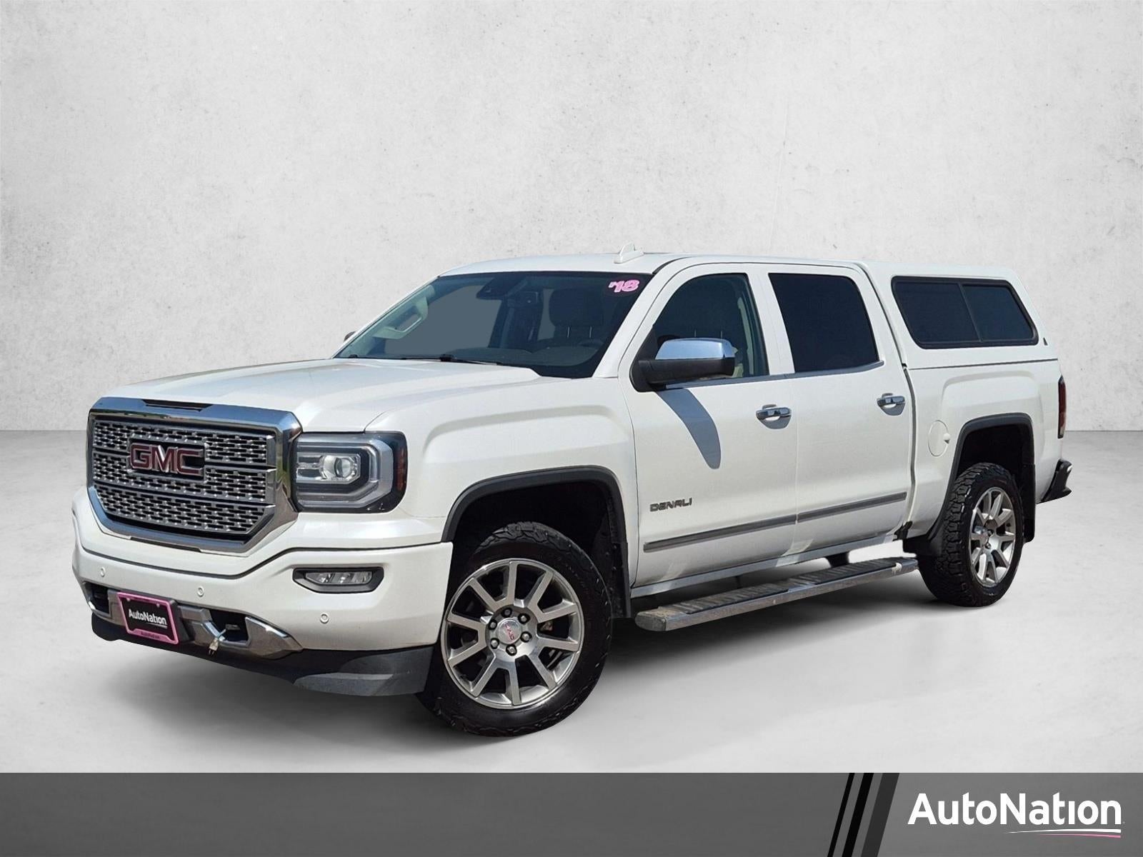 2018 GMC Sierra 1500 Denali in White Frost Tricoat — front three-quarter view